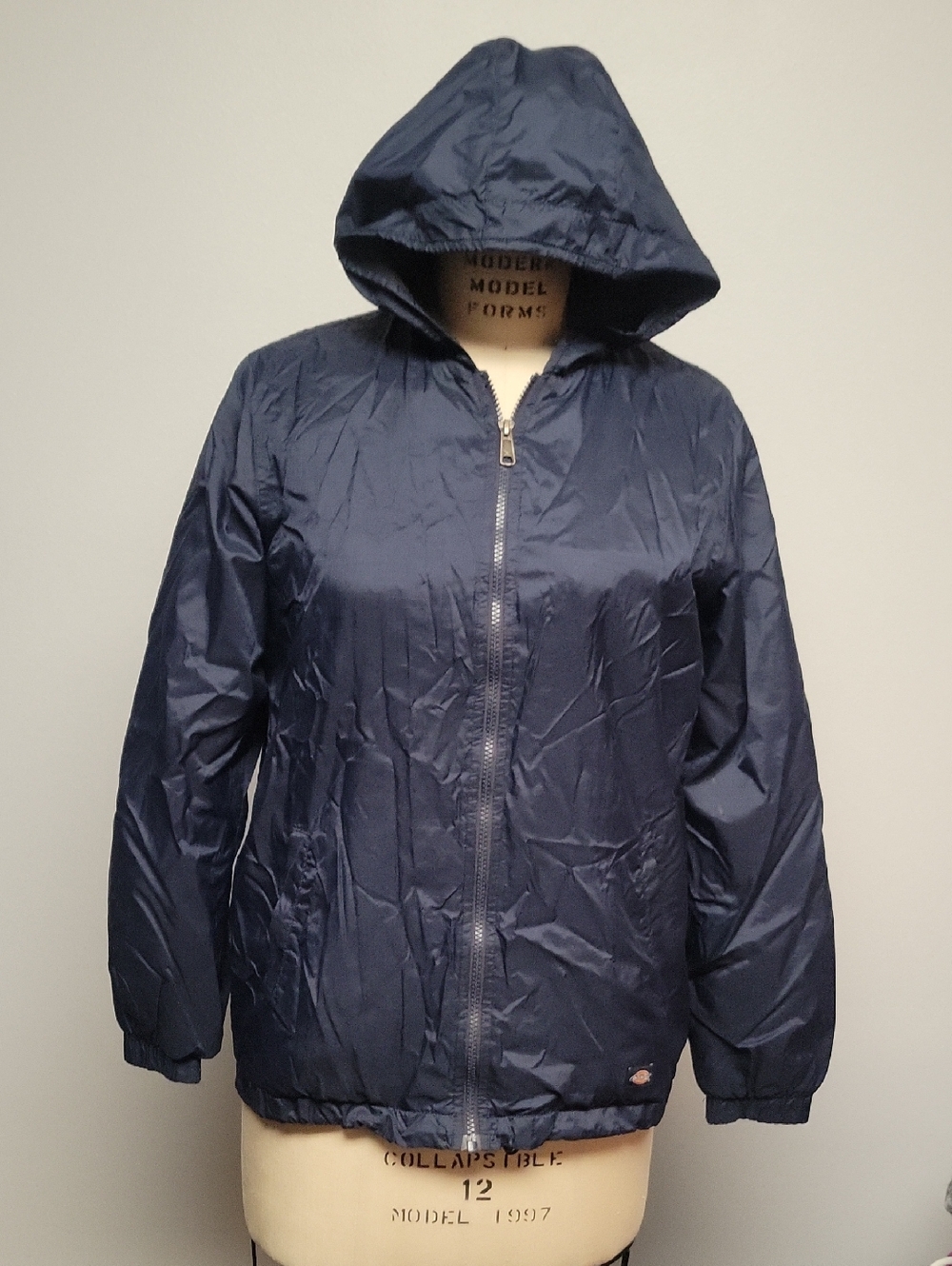 Dickies Navy Hooded Bomber Style Windbreaker Jacket